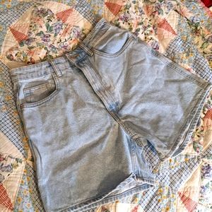 Zara high waisted light wash jean shorts